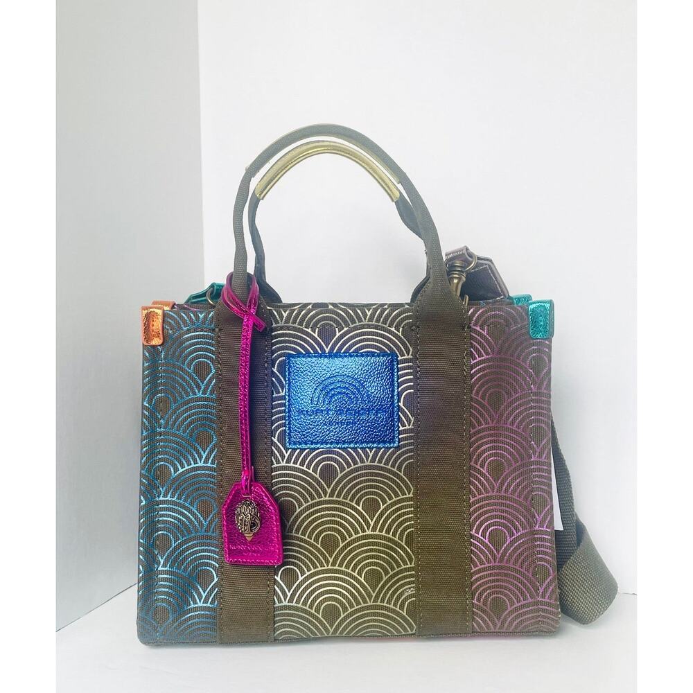 Kurt Geiger Southbank Small Tote Rainbow Eagle Canvas Crossbody Bag - Picture 2 of 11